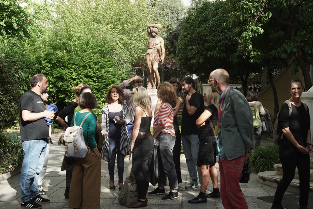 Eva Giannakopoulou, German Traces in Greece, 2018, guided tour, 6th Athens Biennale 2018 ANTI, Goethe Institut Athen, photo by Nysos Vasilopoulos